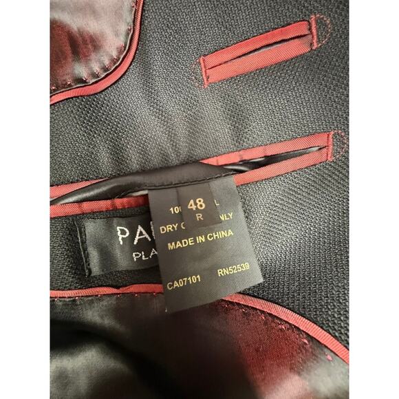 "Daniel Hechter" Paris Blazer SZ 48R Platinum Blk Parvizi Double Vented Wedding - Picture 8 of 9